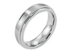 Chisel Cobalt Satin And Polished Ridged Edge 6mm Wedding Band