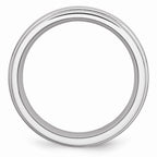 Chisel Cobalt Satin And Polished Ridged Edge 7mm Wedding Band