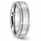 Chisel Cobalt Satin And Polished Ridged Edge 7mm Wedding Band