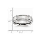 Chisel Cobalt Satin And Polished Ridged Edge 7mm Wedding Band