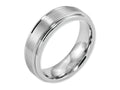 Chisel Cobalt Satin And Polished Ridged Edge 7mm Wedding Band