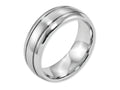 Chisel Cobalt Polished And Satin Grooved 8mm Wedding Band