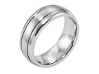 Chisel Cobalt Polished And Satin Grooved 8mm Wedding Band