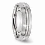 Chisel Cobalt Satin And Polished Grooved 6mm Wedding Band
