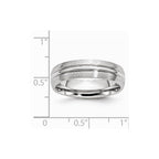 Chisel Cobalt Satin And Polished Grooved 6mm Wedding Band