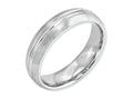 Chisel Cobalt Satin And Polished Grooved 6mm Wedding Band