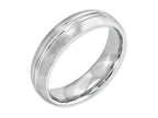 Chisel Cobalt Satin And Polished Grooved 6mm Wedding Band