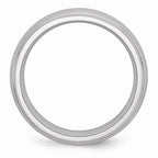 Chisel Cobalt Satin And Polished 7mm Ridged Edge Wedding Band