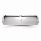 Chisel Cobalt Satin And Polished 7mm Ridged Edge Wedding Band
