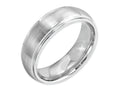 Chisel Cobalt Satin And Polished 7mm Ridged Edge Wedding Band