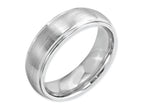 Chisel Cobalt Satin And Polished 7mm Ridged Edge Wedding Band