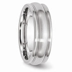Chisel Cobalt Satin 7mm Rounded Edge Wedding Band
