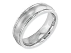 Chisel Cobalt Satin 7mm Rounded Edge Wedding Band