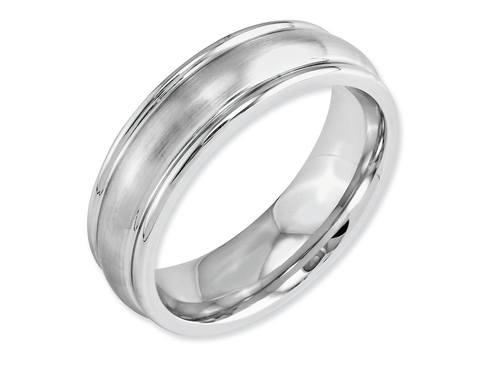 Chisel Cobalt Satin 7mm Rounded Edge Wedding Band