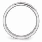 Chisel Cobalt Satin And Polished Ridged Edge 8mm Wedding Band