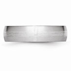 Chisel Cobalt Sterling Silver Inlay Satin 6mm Wedding Band