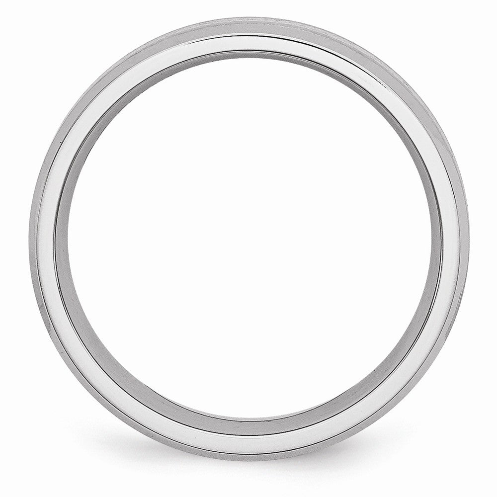 Chisel Cobalt Sterling Silver Inlay Satin/polished 6mm Beveled Edge Wedding Band