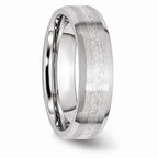Chisel Cobalt Sterling Silver Inlay Satin/polished 6mm Beveled Edge Wedding Band
