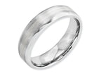 Chisel Cobalt Sterling Silver Inlay Satin/polished 6mm Beveled Edge Wedding Band