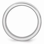 Chisel Cobalt Sterling Silver Inlay Satin And Polished 6mm Wedding Band