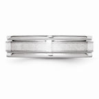 Chisel Cobalt Sterling Silver Inlay Satin And Polished 6mm Wedding Band