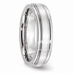 Chisel Cobalt Sterling Silver Inlay Satin And Polished 6mm Wedding Band