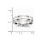 Chisel Cobalt Sterling Silver Inlay Satin And Polished 6mm Wedding Band