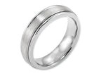 Chisel Cobalt Sterling Silver Inlay Satin And Polished 6mm Wedding Band
