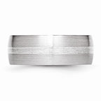 Chisel Cobalt Sterling Silver Inlay Satin 8mm Wedding Band