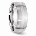Chisel Cobalt Sterling Silver Inlay Satin 8mm Wedding Band