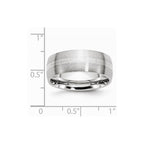 Chisel Cobalt Sterling Silver Inlay Satin 8mm Wedding Band