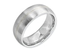 Chisel Cobalt Sterling Silver Inlay Satin 8mm Wedding Band
