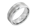 Chisel Cobalt Sterling Silver Inlay Satin/polished Beveled Edge 8mm Wedding Band