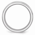 Chisel Cobalt Sterling Silver Inlay Satin And Polished 8mm Wedding Band