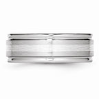 Chisel Cobalt Sterling Silver Inlay Satin And Polished 8mm Wedding Band