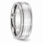 Chisel Cobalt Sterling Silver Inlay Satin And Polished 8mm Wedding Band