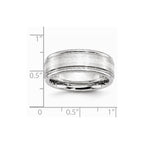 Chisel Cobalt Sterling Silver Inlay Satin And Polished 8mm Wedding Band
