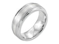 Chisel Cobalt Sterling Silver Inlay Satin And Polished 8mm Wedding Band