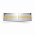 Chisel Cobalt 14k Gold Inlay Satin 6mm Wedding Band