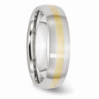 Chisel Cobalt 14k Gold Inlay Satin 6mm Wedding Band