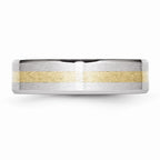 Chisel Cobalt 14k Gold Inlay Satin And Polished 6mm Wedding Band
