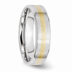 Chisel Cobalt 14k Gold Inlay Satin And Polished 6mm Wedding Band