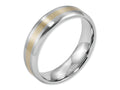 Chisel Cobalt 14k Gold Inlay Satin And Polished 6mm Wedding Band