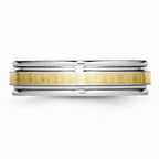 Chisel Cobalt 14k Gold Inlay Satin And Polished 6mm Wedding Band