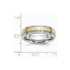 Chisel Cobalt 14k Gold Inlay Satin And Polished 6mm Wedding Band