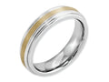 Chisel Cobalt 14k Gold Inlay Satin And Polished 6mm Wedding Band