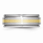 Chisel Cobalt 14k Gold Inlay Satin And Polished 8mm Wedding Band