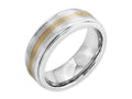 Chisel Cobalt 14k Gold Inlay Satin And Polished 8mm Wedding Band