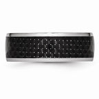 Chisel Cobalt Black Carbon Fiber Inlay 8mm Polished Wedding Band