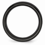 Chisel Ceramic Beveled Edge Black Faceted 8mm Polished Wedding Band